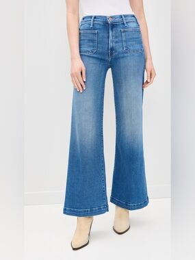 MOTHER Lil’ Hustler Roller Patch Pocket Sneak Jeans in Piece By Piece NEW